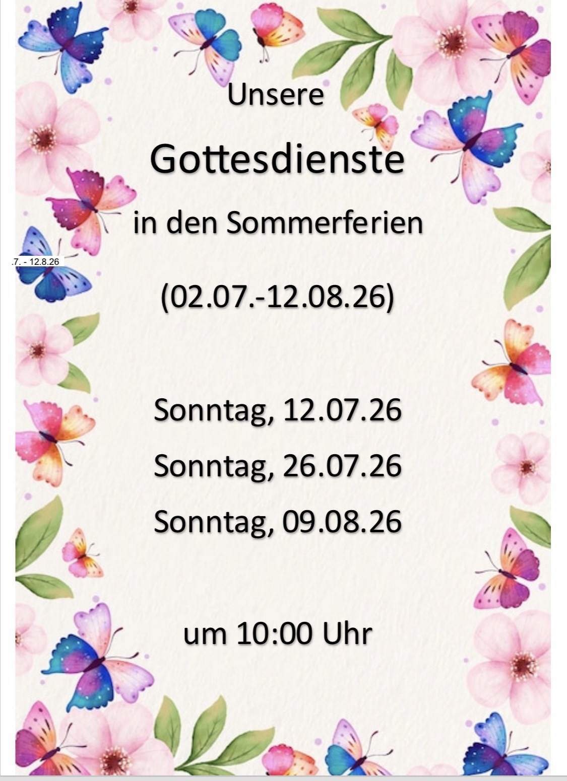 Sommerferien 2026